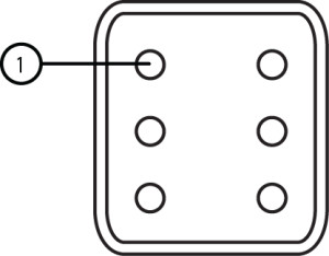 Kabeldose 6pol, Kabelzugentlastung, red. Dichtung