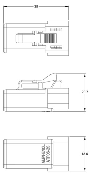 Kabeldose 2pol, red. Dichtung