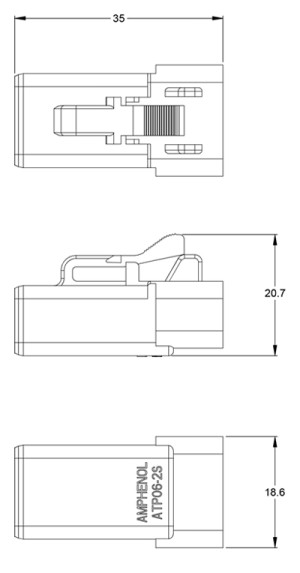 Kabelstecker 2pol, red. Dichtung