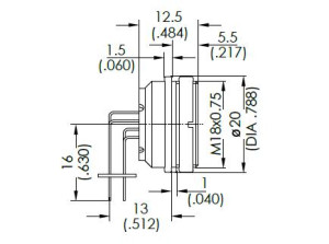 Gerätedose; Rückmontage; 6 Pol; Tauchlöten 90°; Gold; IP40