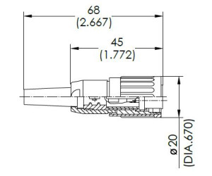 Kabeldose; Kunststoff; 5 Pol; Löten; Silber; 4-6mm; IP40