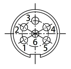 Kabeldose; 6 Pol; Löten; Silber; 6-8mm; IP40
