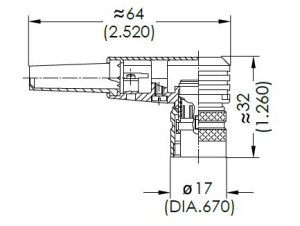 Female Angled Plug; 6 Pin; Solder; Gold; 4-6mm; IP40