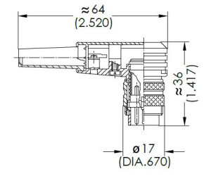 Male Angled Plug; 8 Pin; Solder; Silver; 4-6mm; IP40
