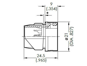 Gerätedose; Snap-In Montage; 7 Pol; Löten; Silber; IP40