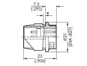 Male Receptacle; Snap-In Assembly; 6 Pin; Crimp; IP40