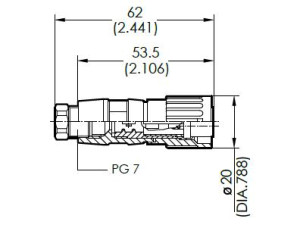 Kabeldose; 12 Pol; Löten; Gold; 4-6mm; IP40