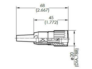 Kabeldose; 3 Pol; Löten; Silber; 4-6mm; IP40