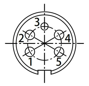 Winkelstecker; 5 Pol; Löten; Silber; 4-6mm; IP40