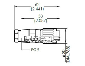 Kabelstecker; 8 Pol; Löten; Gold; 6-8mm; IP40