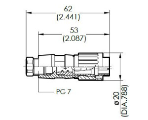 Kabelstecker; 8 Pol; Löten; Gold; 4-6mm; IP40