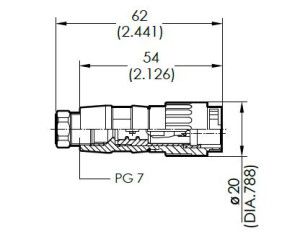 Female Coupling Plug; 7 Pin; Crimp; 4-6mm; IP40