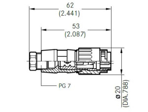 Kupplungsstecker; 12 Pol; Crimpen; 4-6mm; IP40
