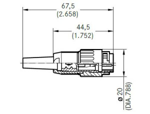 Kupplungsstecker; 3 Pol; Crimpen; 4-6mm; IP40