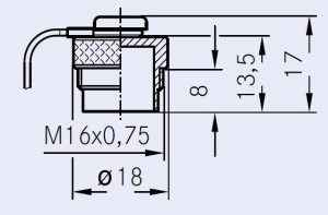 Protection Cap for Female Receptacles; Metal; 110mm Metal Cord; IP69K