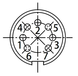Gerätestecker; Frontmontage; 7s Pol; Löten; Silber; IP69K