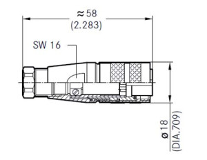 Female Plug; Shield Clamp; 8 Pin; Crimp; 4-6mm; IP69K