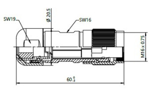 Female Plug; Shield Ring; 8 Pin; Crimp; 4-6mm; IP69K