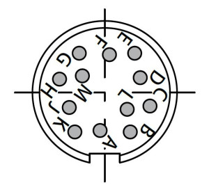 Kabelstecker; Schirmklemme; 12 Pol; Löten; Silber; 4-6mm; IP69K