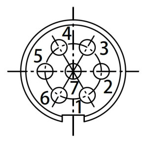 Kabelstecker; Schirmklemme; 7 Pol; Löten; Silber; 4-6mm; IP69K