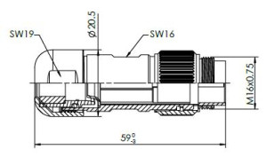 Kabelstecker; Schirmklemme; 8 Pol; Löten; Silber; 6-8mm; IP69K
