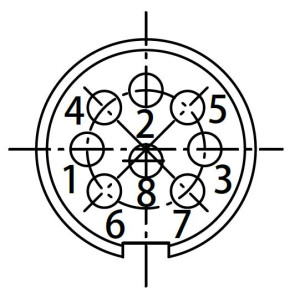 Kabelstecker; Schirmklemme; 8 Pol; Löten; Silber; 6-8mm; IP69K