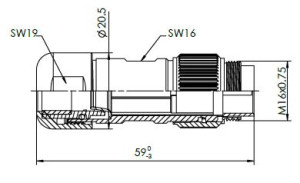 Male Plug; Shield Ring; 8 Pin; Solder; Silver; 8-10,5mm; IP69K