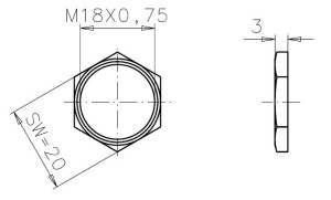Hex Nut for Receptacles (alternative to Ring Nut)