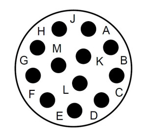 Gerätestecker; Größe 14; Flansch; 12 Pol; IP69K