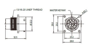 Male Receptacle; Size 14; Flange; 12 Pin; IP69K