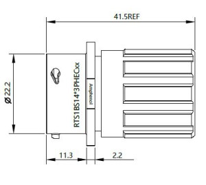 Male Coupling Plug; Endcap; Size 14; 19 Pin; IP69K