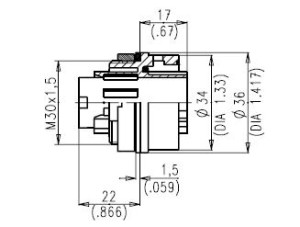 Gerätedose; Größe 1; Frontmontage; 3+PE+12; Crimpen; IP65