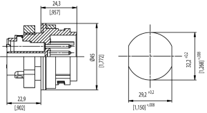 Gerätestecker; Größe 2; Frontmontage; 4+PE; Schrauben; IP67