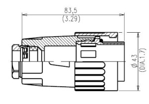Kabeldose; Größe 2; 10+PE+4; Crimpen; 12-14mm; IP65