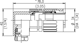 Winkeldose; Größe 1; 17+PE; Crimpen; 10-12mm; IP65