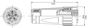 Kabeldose; Sicherung; Größe 2; 4+PE; Schrauben; 11-20mm; IP67