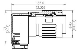 Winkeldose; Größe 2; 5+PE; Schrauben; 12-14mm; IP65