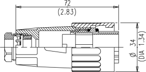 Kabeldose; Größe 1; 8+PE; Crimpen; 10-12mm; IP65