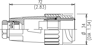 Kabelstecker; Größe 1; 3+PE+11; Crimpen; 10-12mm; IP65