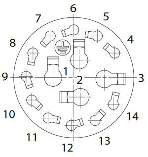 Kabelstecker; Größe 1; 3+PE+11; Crimpen; 12-14mm; IP65
