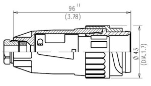Male Plug; Strain Relief; Size 2; 19+PE; Crimp; 14-16mm; IP65