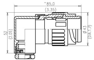 Winkelstecker; Größe 2; 5+PE; Schrauben; 12-14mm; IP65