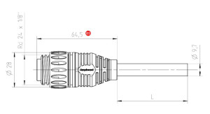 Male Plug; Overmolded; 5m; 6+PE; Silver; IP67