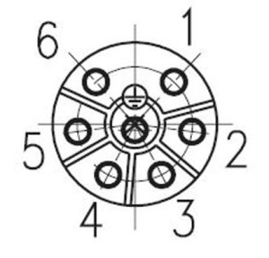 Male Receptacle; Flange; 6+PE; Crimp; IP67