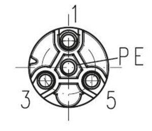 Kabeldose; 3+PE (HV); Crimpen; 6-12,5mm; IP67