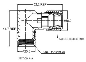 Backshell; Angled; Size 12; Shield Clamp; 6.5-10mm; IP69K