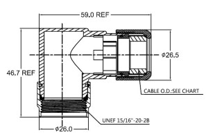 Backshell; Angled; Size 16; Shield Clamp; 13.5-17mm; IP69K