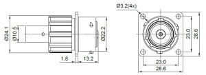 Gerätestecker; Größe 14; Flansch; 1 Pol; 25-25mm²; Crimpen; IP67