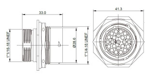 Male Receptacle; Size 18; Rear Mount; 23 Pin; IP67