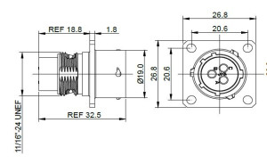 Male Receptacle; Size 12; Flange; 8 Pin; IP67